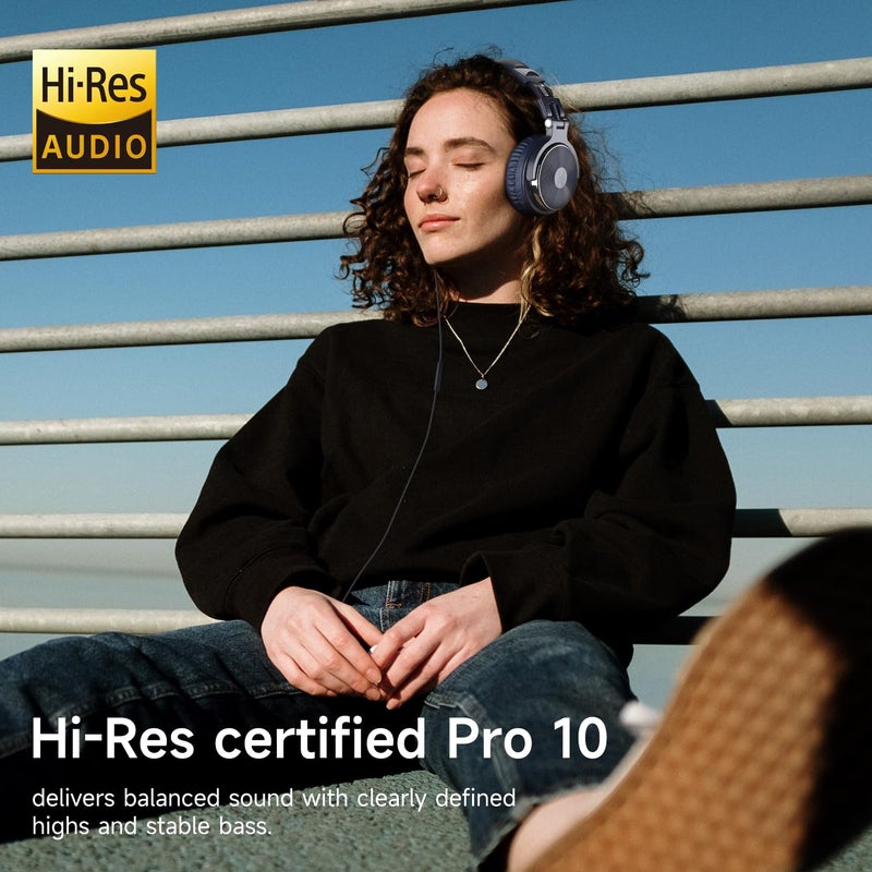 OneOdio Wired Over Ear Headphones Studio Monitor & Mixing DJ Stereo Headsets with 50mm Neodymium Drivers and 1/4 to 3.5mm Jack for AMP Computer Recording Podcast Keyboard Guitar Laptop - Dark Blue - Image 2